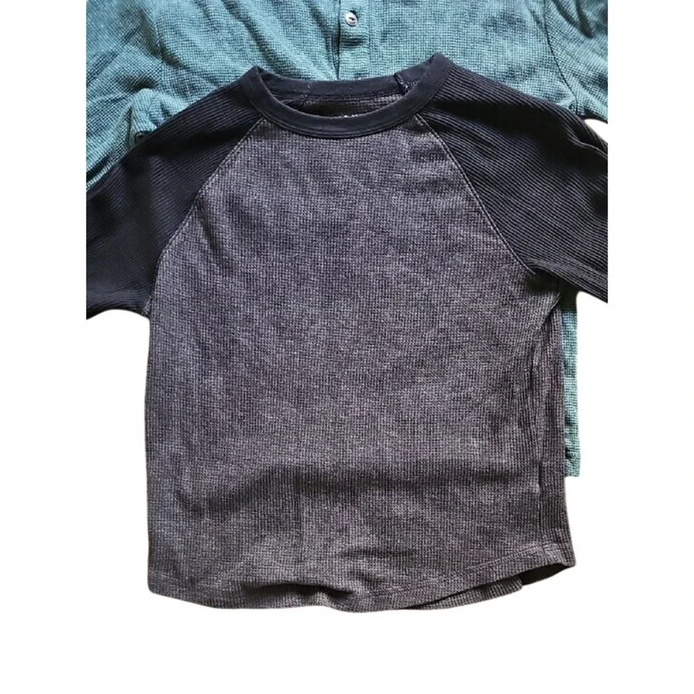 Old Navy H&M Arizona Boys Waffle Knit Thermal Long Sleeve Shirt Lot Size 8 Multi